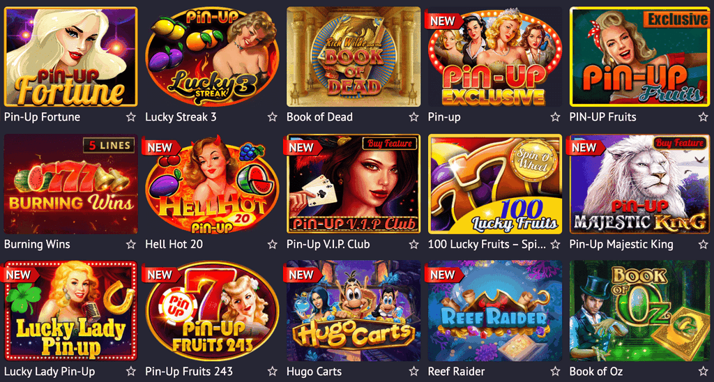 Pin-Up Casino games selection
